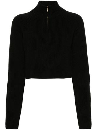 Le Kasha cropped sweater - women - Organic Cashmere - M - Black