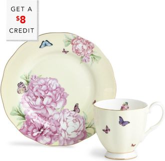 Royal Albert Miranda Kerr Friendship Joy Footed Mug & Plate Set With $8 Credit