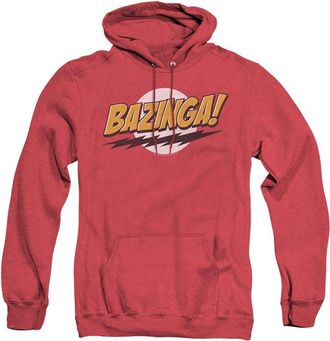 Gildan Big Bang Theory Bazinga Adult Heather Hoodie / Hooded Sweatshirt