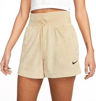 Nike French Terry Shorts - Dames - Korte sportbroeken - Geel - XS - Fitness