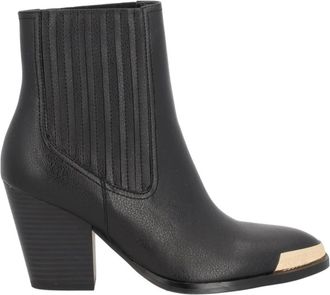 Versace Jeans Couture Puntige Enkellaarsjes met Metalen Neus - Dames - Cowboylaarzen - Zwart - 39 EU - Leer - Schoenen