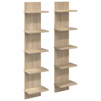 vidaXL Estante De Pared 2 Uds. Roble Sonoma 22 X 15 X 100 Cm Vidaxl