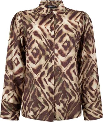 Tramontana Blouse Fading Diamonds - Dames - Blouses & Shirts - Bruin - Maat: XL Viscose