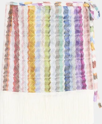 Missoni Chevron Fringe Sarong Mini Skirt