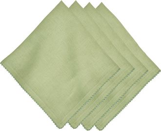 Juliska Set of 4 Berry Scallop Linen Napkins in Light Green at Nordstrom