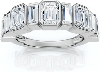 Pompeii3 2.00Ct Emerald Cut Wedding Ring Anniversary Band 14k Gold Lab Grown