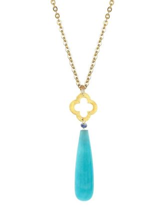 Liv Oliver 18K Plated 25.00 Ct. Tw. Gemstone Necklace