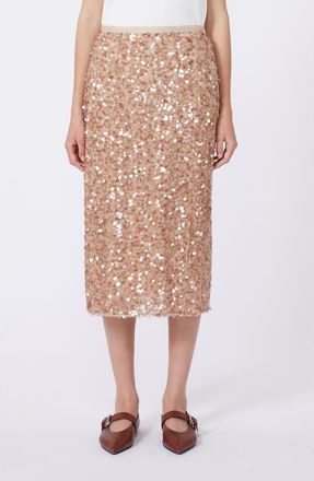 Max Mara Docchio Sequin Midi Skirt in Beige at Nordstrom, Size Medium