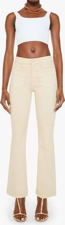 Mother Patch Pocket Weekender Jeans In Wacky Khaki