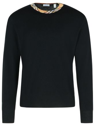 Burberry Michael schwarzer Wollpullover