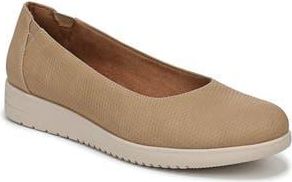 Naturalizer Idea Perforated Ballet Wedge Flat in Tan Perforated Faux Leather at Nordstrom Rack, Size 8.5