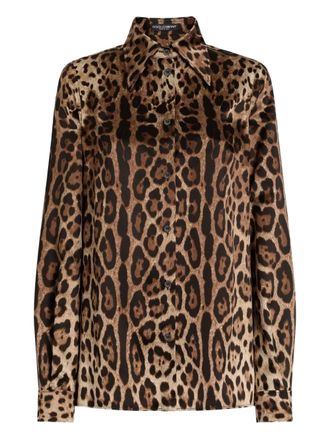Dolce & Gabbana leopard-print shirt - Brown