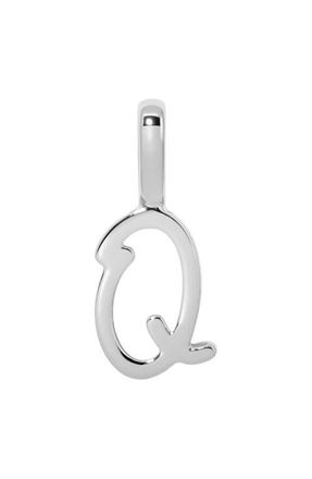 Made by Mary Script Initial Charm Silver in Silver Initial Q at Nordstrom
