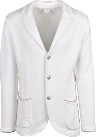 Eleventy Cotton Knit Blazer With Classic Lapel And Unlined Design