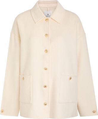 Anine Bing Luca Wool and Cashmere-blend Jacket - Ivory - S (UK8-10 / S)