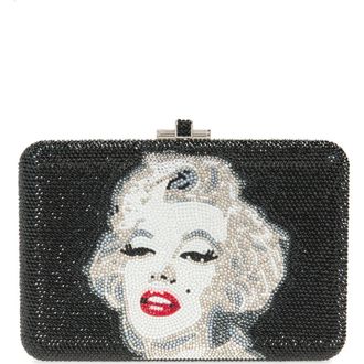 Judith Leiber Marilyn Slim Slide Clutch in Silver Jet Multi at Nordstrom