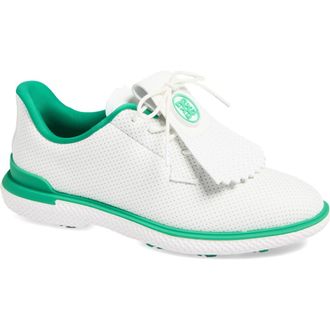 G/Fore Gallivant2r Perforated Kiltie Golf Shoe in Snow/Clover at Nordstrom, Size 6.5
