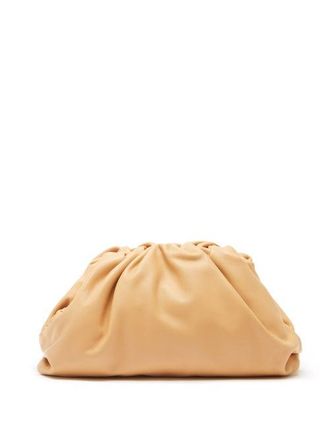Bottega Veneta Pouch Teen Leather Clutch Bag - Womens - Beige