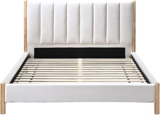 VENTE-UNIQUE.COM Base de cama poli&eacute;ster marfil 180 x 200 cm