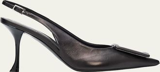 Roger Vivier 85mm Viv Ville Leather Slingback Pumps