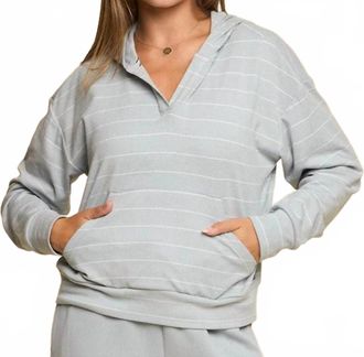 Fundamental Coast Balboa Striped Hoodie In Limestone