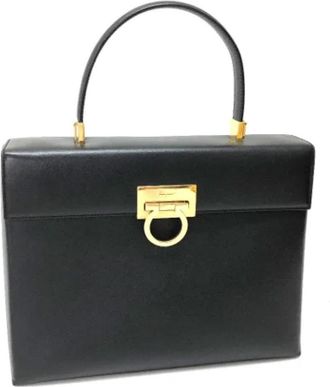 Ferragamo Tweedehands leren handtassen - Dames - Vintage Handtas - Zwart - ONE Size - Leer - Vintage