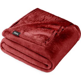 Bare Home Microplush Fleece Blanket in Rosewood at Nordstrom, Size Twin