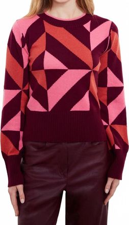 Isla Gabby Geo Crew Top In Barolo Multi