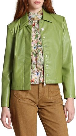 Avec Les Filles Faux Leather Jacket in Green at Nordstrom, Size Xx-Small