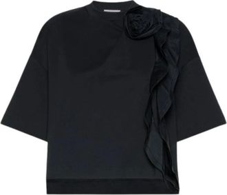 Max Mara Overhemden, Dames, Zwart, S, Katoen, T-shirt