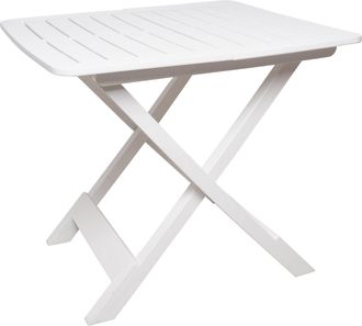 Dmora Dmora Table De Camping Pliante Rectangulaire, Made In Italy, 79 X 72 X 70 Cm, Couleur Blanc