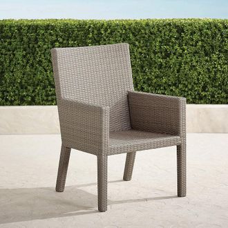 Frontgate Set of 2 Palermo Dining Arm Chair in Dove Wicker - Frontgate
