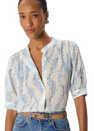 Whistles Ditsy Stem Textured Shirt in Blue/multi at Nordstrom, Size 10
