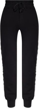 Versace Jeans Couture Trainingsbroek met merkstrepen aan de zijkant - Heren - Sweatpants - Zwart - XL - Katoen - Broeken