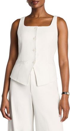 Spanx Cotton Blend Vest in Ivory at Nordstrom, Size X-Large