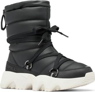 Sorel Kinetic Impact NXT Mid Waterproof Boot in Black/Sea Salt at Nordstrom, Size 8.5 M