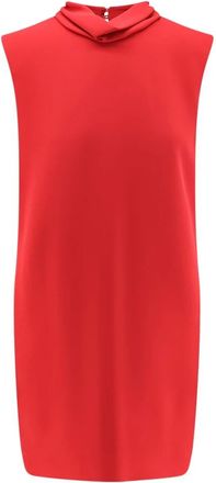 Valentino Kleedjes, Dames, Rood, S, Korte jurk met gedrapeerde rug