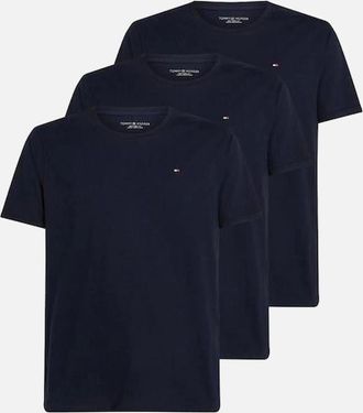 Tommy Hilfiger Mens Tommy Hilfiger 3-Pack T-Shirts, Desert Sky - Black - Size: 40