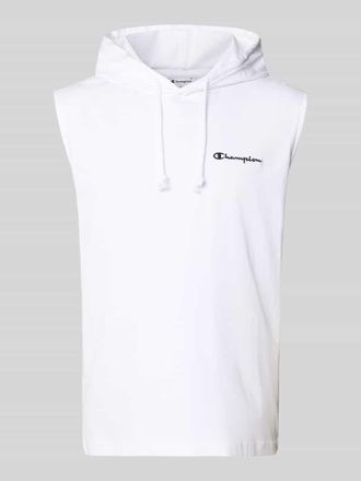 Champion Hoodie mit Label-Stitching in Weiss, Gr&ouml;&szlig;e XXL