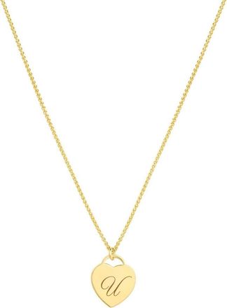 Set & Stones Alice Initial Heart Pendant Necklace in Gold/u at Nordstrom