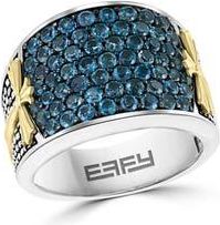 Effy Two Tone London BLue Topaz Wide Band Ring at Nordstrom Rack, Size 10