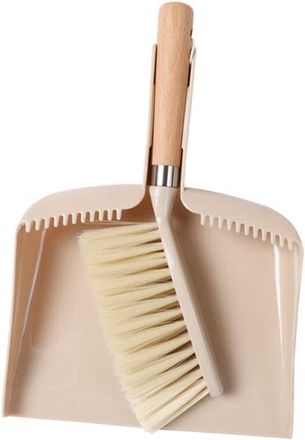 OEM Juego De Escoba Grande Y Mini Con Mango De Bamb&uacute; Y Recogedor (34 X 32,5 Cm) - Juego De Limpieza Duradero Para Escritorio, Cocina Y Hogar