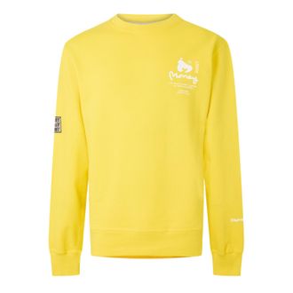 Money Clothing Heren-sweatshirt met ronde hals en copyright-opdruk (Geel)