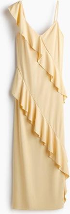 H&M Flounced Jersey Dress in Light Yellow at Nordstrom, Size Xx-Small