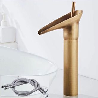 OEM Grifo De Ba&ntilde;o Tuserxln - Antiguo - Mezclador Tipo Cascada - Lat&oacute;n Dorado - Dise&ntilde;o Vintage - Un Solo Orificio