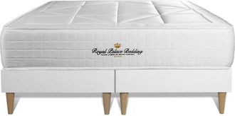 Royal Palace Bedding Royal Palace Bedding - Base tapizada blanco + Colchón con muelles y viscoelástica 2x80x200