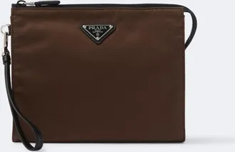 Prada Re-Nylon leather-trimmed pouch