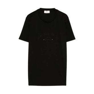 Elisabetta Franchi T-Shirts, female, Black, Size: 2XL Logo T-shirt