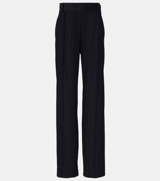 Khaite Cambie chalkstripe high-rise straight pants