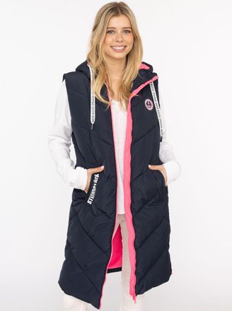 Zwillingsherz Steppweste ZWILLINGSHERZ Strandgl&uuml;ck, Damen, Gr. XL, blau (marine), Steppware, Obermaterial: 100% Polyester, normal knielang, ohne Ausschnitt, Westen 